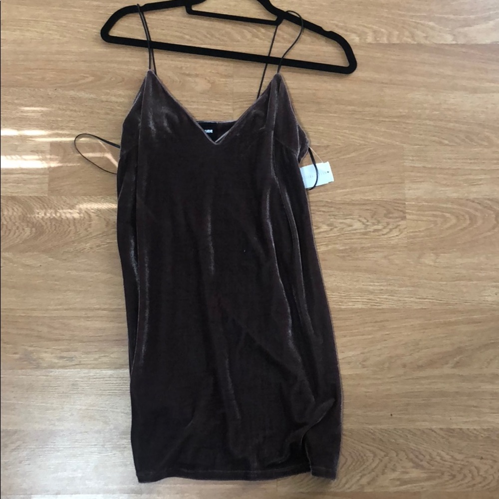 Brown velvet dress
